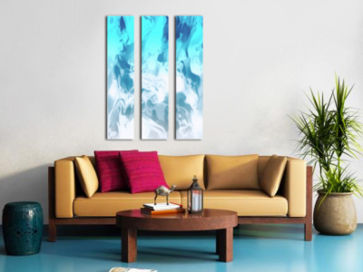 Ice Cave - triptych canvas print abstract art abstract design art canvas print canvasart digital art fluid design gradient graphic design gray ice illustration light blue liquid pattern design print print design swirls visual art white