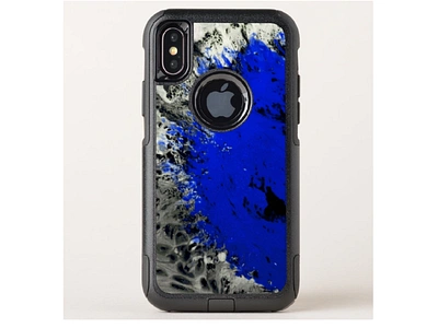 Luminous Gore (blue) - OtterBox iPhone Case abstract art abstract design acrylic painting apple black blue fluid design illustration iphone iphone case liquid phone case phones print design samsung galaxy silver splash splatter visual art visual design