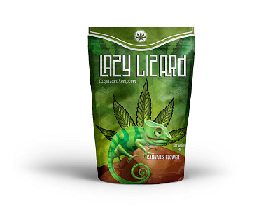 Lazy Lizard artist iguana marijuana mockup packaging packagingdesign pouch mockup