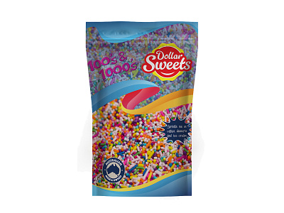 Dollar Sweets 3d logo mockup packaging pouch mockup