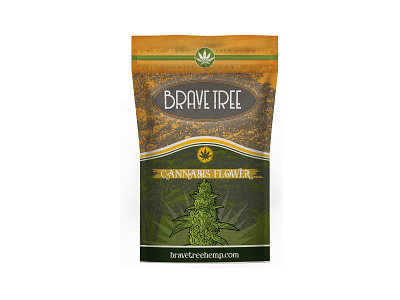 BraveTree 3d illustration marijuana mockup packagingdesign pouch mockup