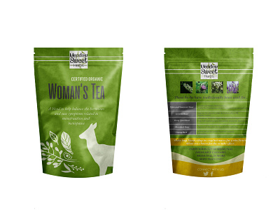 Woman's Tea 3d herbal illustration marijuana mockup packaging pouch mockup tea