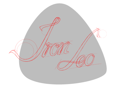 First Draft, Logo for the singer & guitarist "Iron Leo" guitarist logo musician pick signature singer