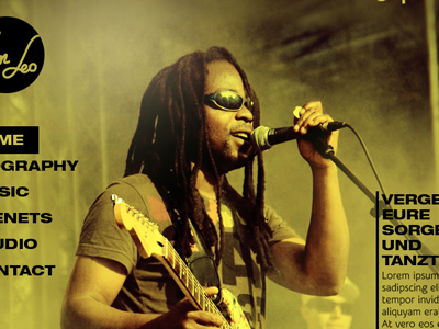 Concept for Website "Iron Leo" guitarist musician reggae singer webdesign