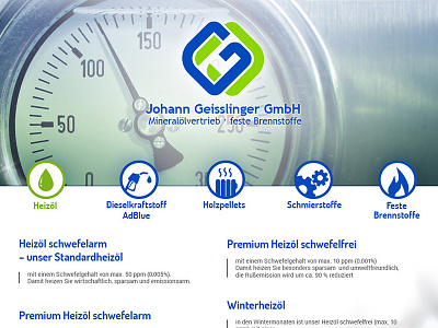 Website "Geisslinger GmbH" one page website webdesign