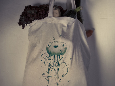 Jolly Jelly – Bag hand printed bag jelly fish personal project silkscreen