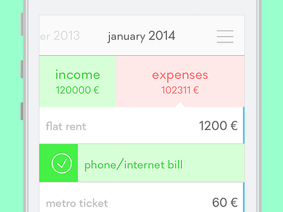 monthly - detail app intelligent design interface ios iphone minimal mobile monthly simple simplicity ui ux