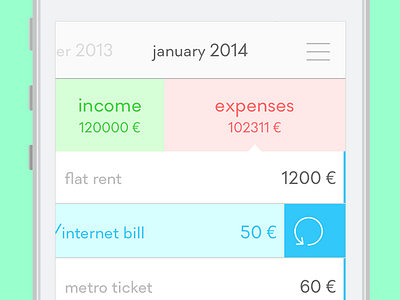 monthly - detail app intelligent design interface ios iphone minimal mobile monthly simple simplicity ui ux