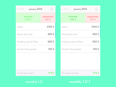 monthly - first major redesign app awesomeness flat ios7 minimal mobile monthly redesign simple simplicity ui ux