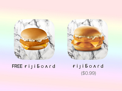 fijiboard icon - FREE vs. $.99 paid app art different food fun glitch icon ios iphone keyboard silly vapor
