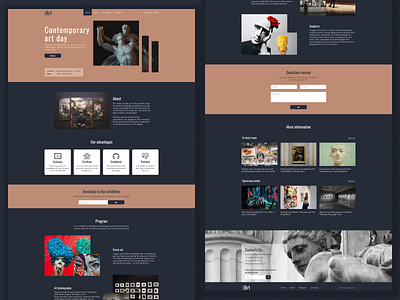 Landing page for art studio art art studio design figma landing page ui ui ux ux web web design website