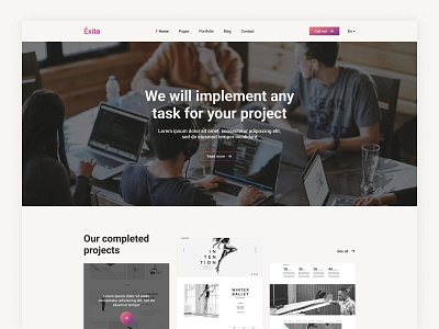 Éxito-Portfolio Web studio adaptive design agency design figma landing page minimal template ui web web design web studio website