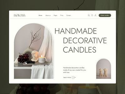 Website redesign concept of decorative candles