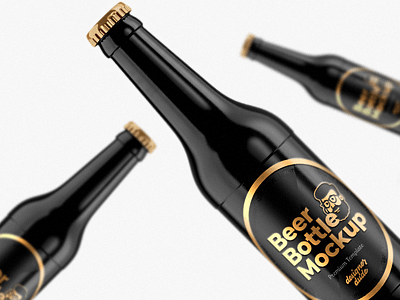 Beer Bottle Mockup Template ( Free Download ) beer bottle designer download dude free freebie glass label mock mockup packaging photoshop resources template up