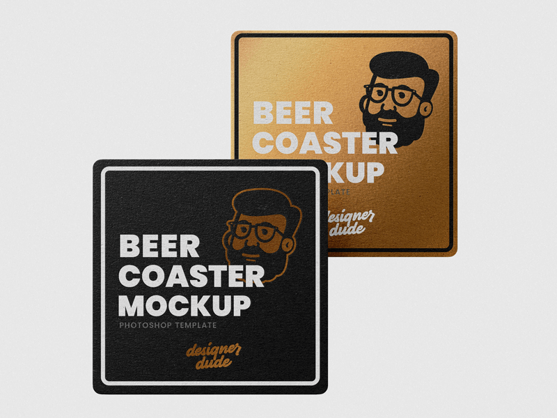 Beer Coaster Mockup PSD Template Free Download by Designer