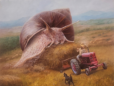 Hay Eater art draw drawing fantasy farmer illustration oil snail traditional