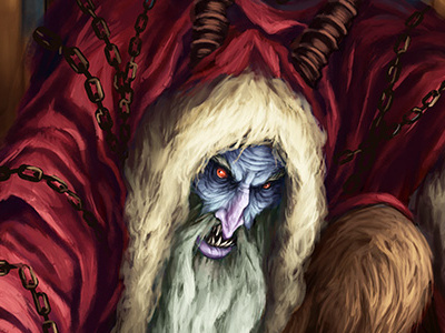 A Gift From Krampus art card character christmas digital draw fanart illustration krampus movie photoshop terror