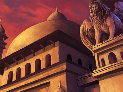 Persian Palace art beast digital drawing fantasy illustration monster mythology palace persian photoshop sphinx