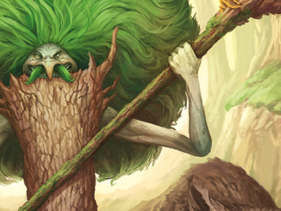 Lisovik and Owlbear art beast digital drawing fantasy forest hermit illustration monster mythology owlbear photoshop