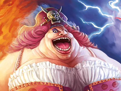 Big Mom art big digital drawing fanart fantasy illustration onepiece photoshop pirate sword woman