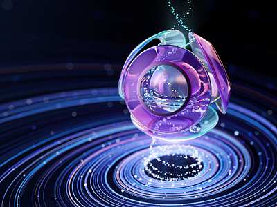 Visuals for AI brand 3d 3d artist 3dillustration abstract ai branding c4d cgi data design engine glass home page infinity motion graphics particles purple sphere spiral web