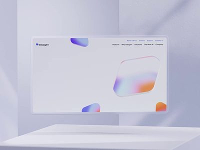 Scroll animation. Datagen rebranding 3d artist ai animation branding c4d clean glass gradient home landing page logo minimalistic mobile motion graphics scroll transition ui ux web white