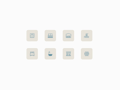 Icons for a property app branding daily ui daily ui 005 icon illustration property