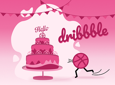 Happy Birthday Dribble !! birthday birthday 2020 birthday shot design dribble birthday happy birthday hello dribble illustration