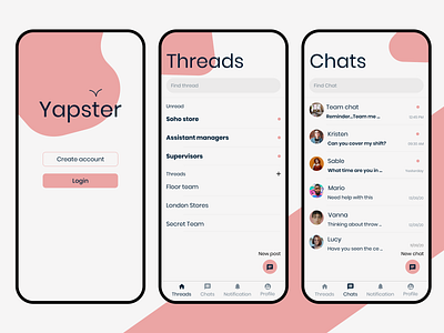 Yapster Redesign app community design designer hospitality junior junior designer minimal redesign retail retail design social media design ui ux