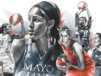 WNBA basketball basketball player espn illustration player portrait sport sport illustration sport illustrator