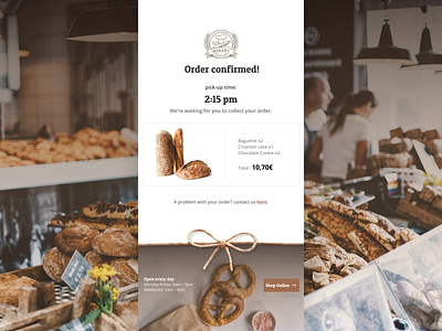 Daily UI #017 - Email Receipt bakery daily ui dailyui email campaign email receipt website