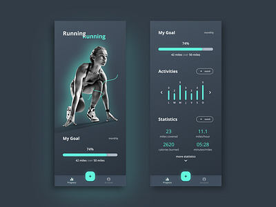 Daily UI #041 - Workout Tracker branding daily ui dailyui dailyui 041 favorites running sport app