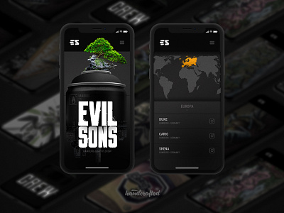 EVIL SONS Landingpage Mobile design evilsons homepage landingpage mobile screendesign ui webdesign