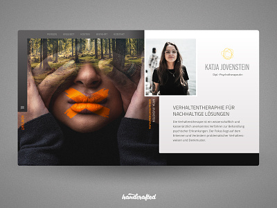 Website concept for a modern Psychotherapist freelancer germany hamburg homepage landingpage screendesign ui webdesign