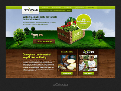 Webdesign Biohof Brockmann homepage landingpage screendesign ui webdesign