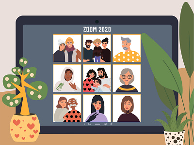 Zoom Family Call Illustration