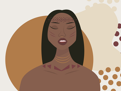 Beautiful Tribal Woman Portrait art beauty branding card design girl greeting grl illustration power tribal vector woman