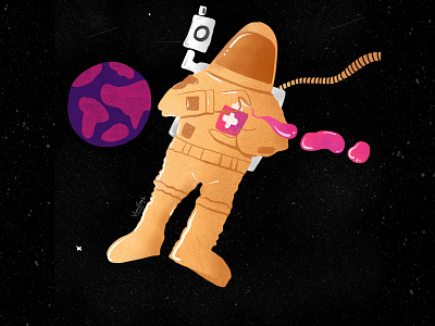 Get some space 👨‍🚀 #socialdistancing art astronaut corona covid design digital earth gal shir illustration procreate sanitize sanitizer social social distancing