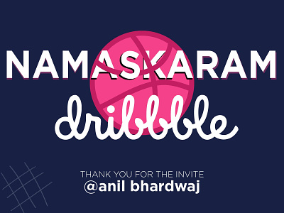 Namaskaram (Hello) dribbble! 🧶 adobe adobe illustrator debut debut shot debutshot dribbble dribbble invitation dribbble invite hello hellodribbble illustration invite thanks thankyou
