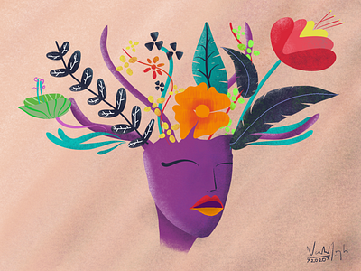 Virtual Garden 🌺🏵️🤯 art covid covid19 design dribbble dribbble prompt face flower illustration flowers garden illustration lips procreate sketch weekly prompt