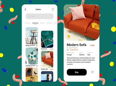 Daily UI 012 E-Commerce Shop app app design daily 100 challenge dailyui design designer furniture furniture design furniture store minimal product shop ui web