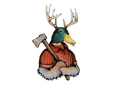 The Buck Duck deer duck illustration lumberjack nature