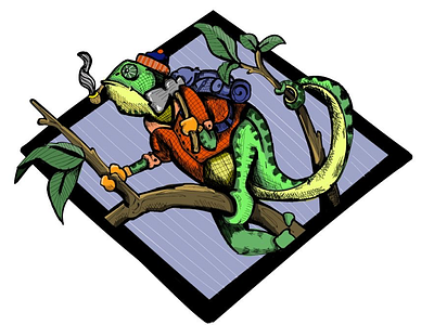 Lumberjack Lizard animal artwork brand branding design drawing illustration illustrator lizard logo vector