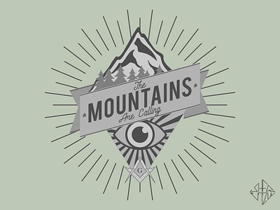 The Call Beyond adventure badge design flat illustration graphic design illuminati illustration logo mountain typography