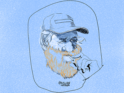 Portrait 4. american art ginger graphic hat illustration man portal procreate smoke