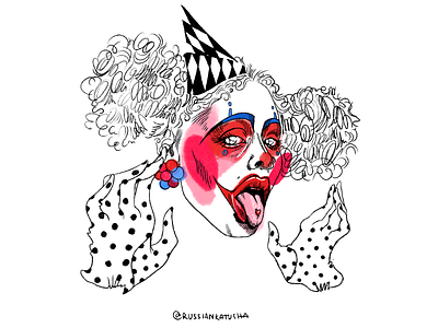 Clown 1. art cartoon clown fun girl graphic illustration portrait poster punk