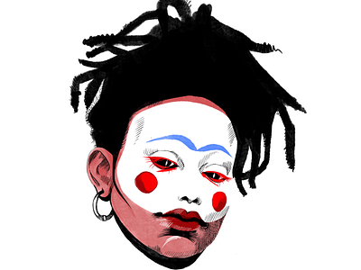 Clown 2. afropunk art graphic illustration portrait procreate punk