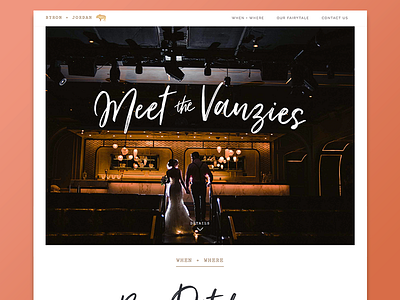 Meet The Vanzies (Wedding Website) buffalo flat minimal one page onepage scroll ui web design webdesign website wedding