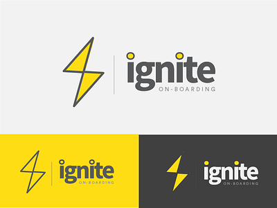 Ignite Logo Concept application design desktop lightning bolt logo signature typography