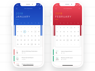 Calendar calendar iphone iphonex sketch ui